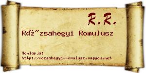 Rózsahegyi Romulusz névjegykártya